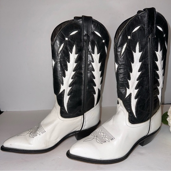 Code West Sz 7 Vintage White Lighting Western Rodeo Boots RARE - Picture 4 of 15